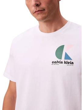 Camisa Calvin Klein Jeans Bauhaus branca para homem