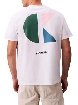 Camisa Calvin Klein Jeans Bauhaus branca para homem