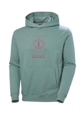 Moletom Helly Hansen Core turquesa para homem.