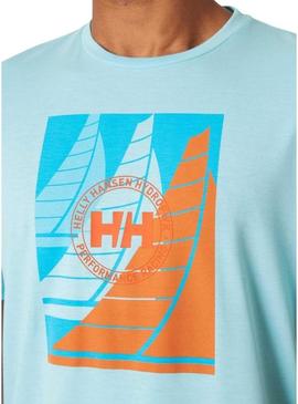 Camisa Helly Hansen Race turquesa para homem.
