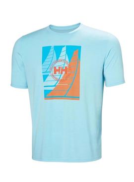 Camisa Helly Hansen Race turquesa para homem.