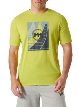 Camiseta Helly Hansen Race limão para homem