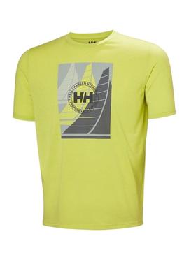 Camiseta Helly Hansen Race limão para homem