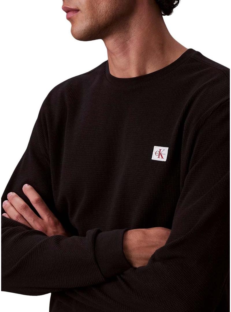 Camiseta Calvin Klein Jeans Waffle Badge preta para homem