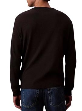 Camiseta Calvin Klein Jeans Waffle Badge preta para homem