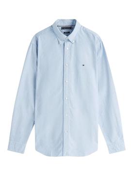 Camisa Tommy Hilfiger Solid Heritage Oxford azul para homem.