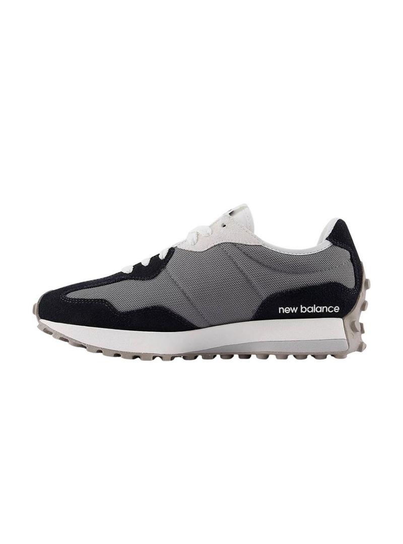 Sapatilhas New Balance U327 preto e cinza para homem.