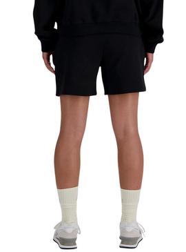 Shorts New Balance Athletics preto para mulher.