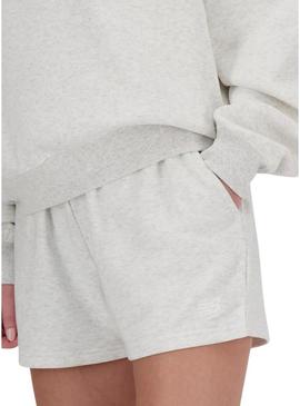 Shorts New Balance Sport cinza para mulher