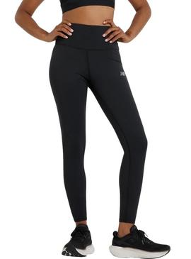 Calças justas New Balance NB Dry pretas para mulher.