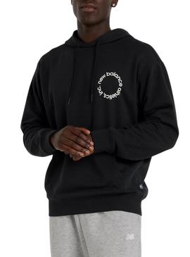 Moletom New Balance Circular Logo preto para homem.