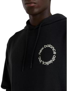 Moletom New Balance Circular Logo preto para homem.