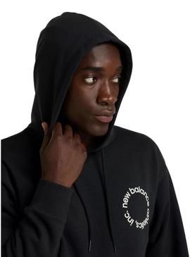 Moletom New Balance Circular Logo preto para homem.