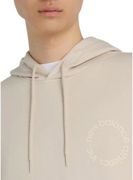 Moletom New Balance Circular Logo bege para homem.