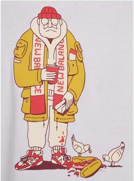 Camiseta New Balance Spectator branca para homem.