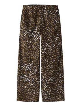 Calça Name It Lotta leopardo para menina