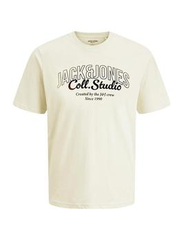 Camiseta Jack and Jones Makoto branca para criança.