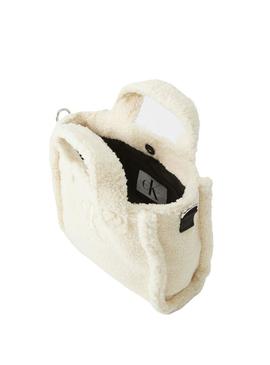 Bolsa tote Calvin Klein Teddy branca para menina