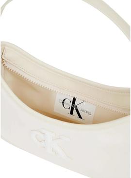 Bolsa Calvin Klein Teddy Logo branca para menina