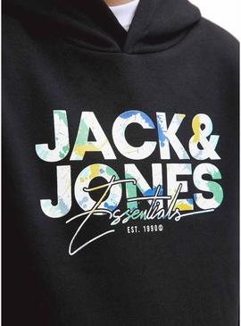Moletom com capuz Jack and Jones Geplas preto infantil