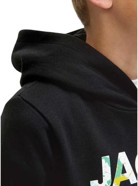 Moletom com capuz Jack and Jones Geplas preto infantil