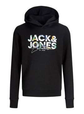 Moletom com capuz Jack and Jones Geplas preto infantil
