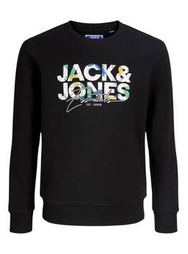 Moletom Jack and Jones Geplas preto para criança.