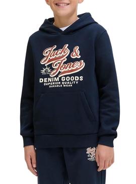Moletom Jack and Jones com logo azul marinho para criança.