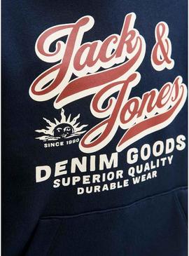 Moletom Jack and Jones com logo azul marinho para criança.