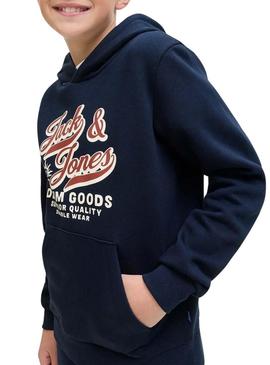 Moletom Jack and Jones com logo azul marinho para criança.