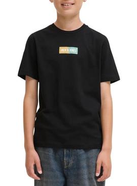 Camiseta Jack and Jones preta para criança.