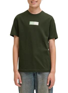 Camiseta Jack and Jones Pan verde para crianças.