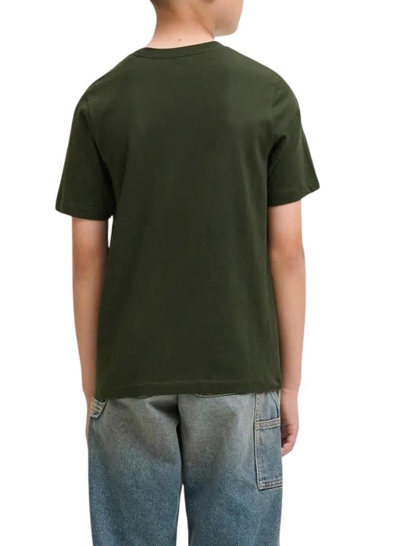 Camiseta Jack and Jones Pan verde para crianças.