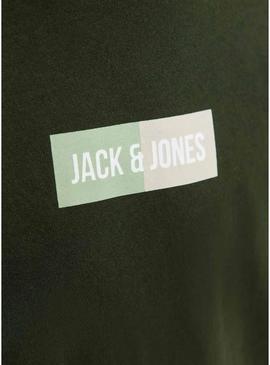 Camiseta Jack and Jones Pan verde para crianças.