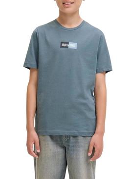 Camiseta Jack and Jones azul para menino.