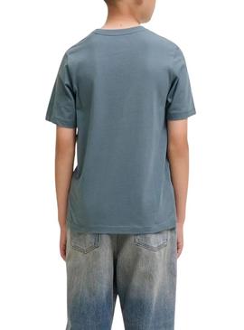 Camiseta Jack and Jones azul para menino.