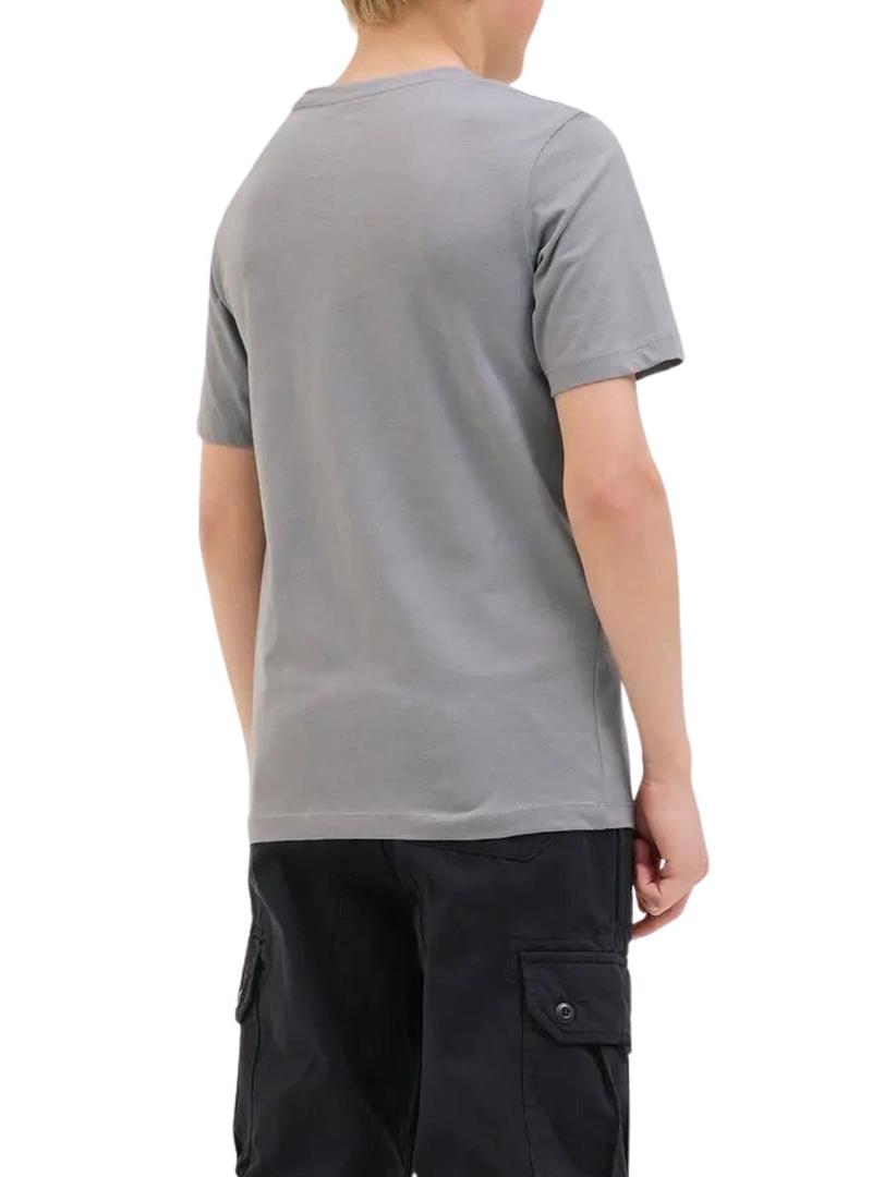 Camiseta Jack and Jones Geplas cinza para criança.