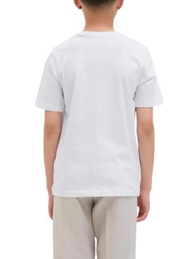 Camiseta Jack and Jones Geplas branca para criança.