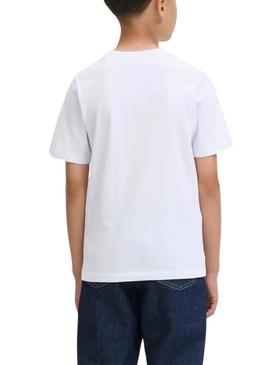 Camiseta Jack and Jones branca para menino.