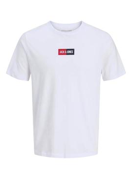 Camiseta Jack and Jones branca para menino.