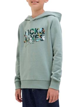 Moletom com capuz Jack and Jones Geplas verde para crianças