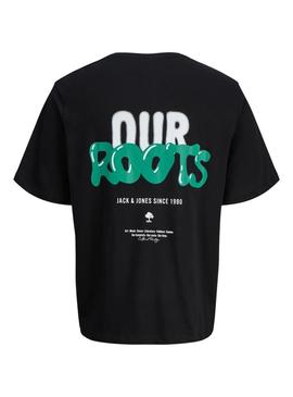 Camiseta Jack and Jones Wobly preta para criança.