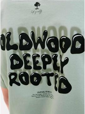 Camiseta Jack and Jones Wobly verde para menino