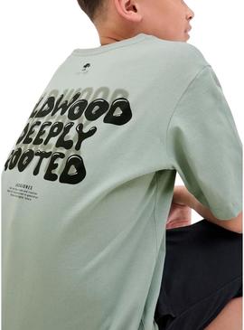 Camiseta Jack and Jones Wobly verde para menino