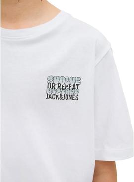 Camiseta Jack and Jones Wobly branca para criança
