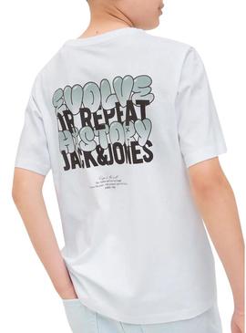 Camiseta Jack and Jones Wobly branca para criança