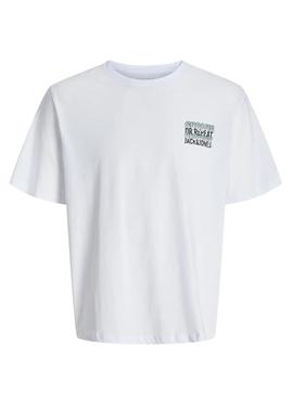 Camiseta Jack and Jones Wobly branca para criança