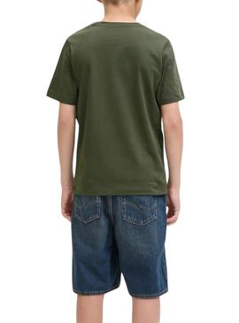 Camiseta Jack and Jones Logo verde para homem