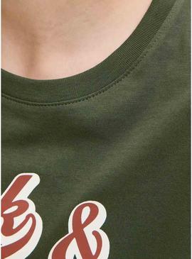Camiseta Jack and Jones Logo verde para homem
