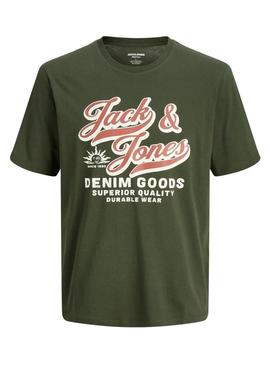 Camiseta Jack and Jones Logo verde para homem